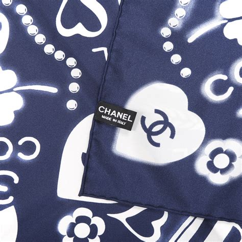 chanel scarf blue and white.